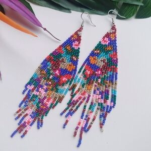 Colorful Beaded Dangle Earrings